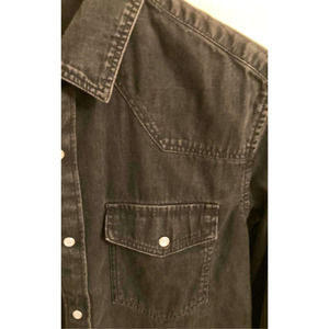 &Denim Black Western Style Chambray Shirt, W's Size 4 / Small